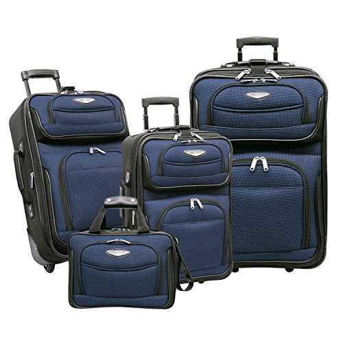Burgundy Expandable Rolling Upright Luggage 8-Piece Set Q81185