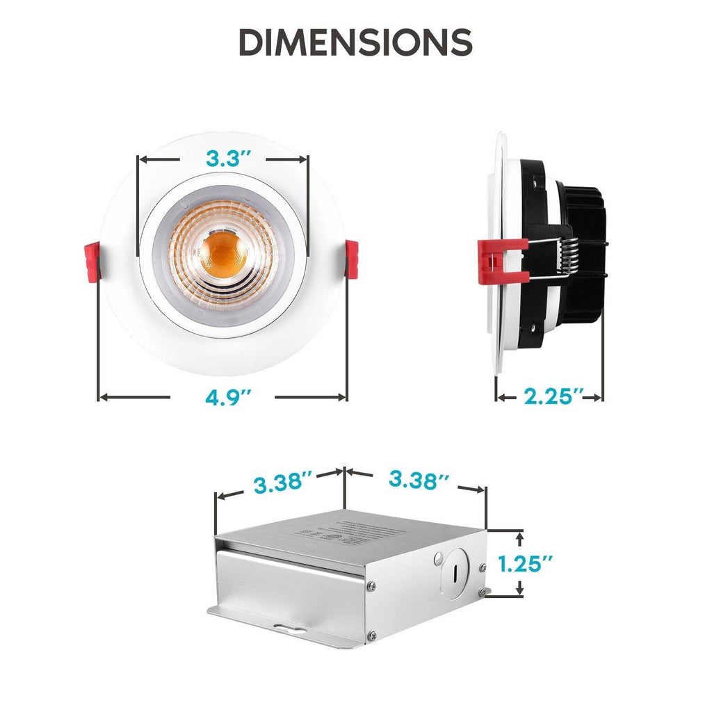 4 in Adjustable Gimbal Integrated LED Recessed Light 6-Pack G176629