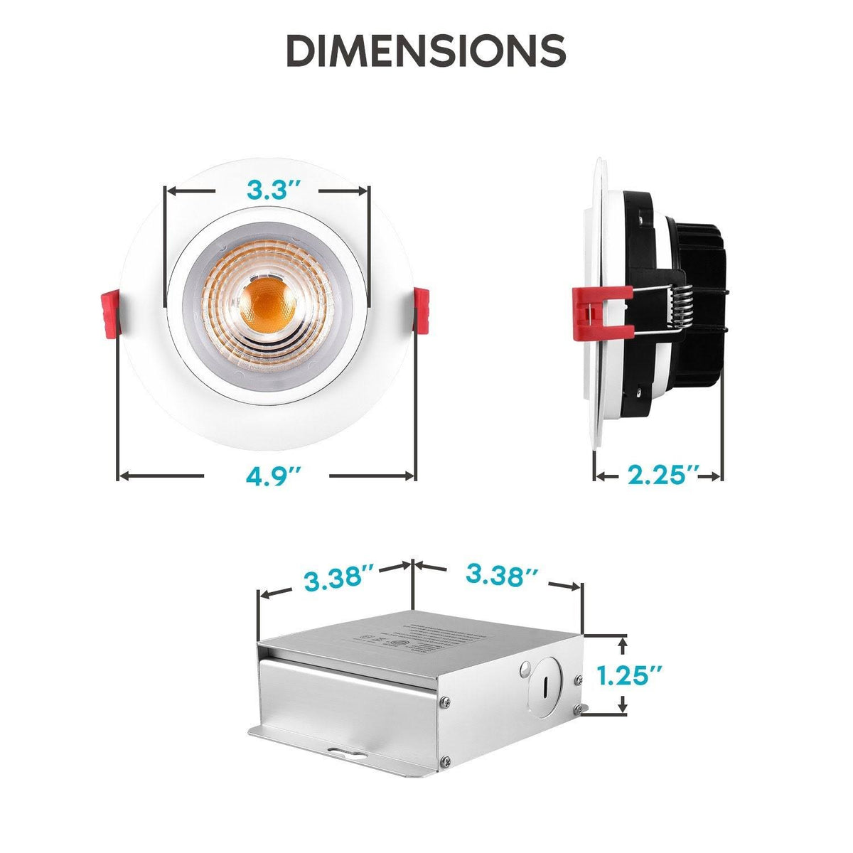 4 in Adjustable Gimbal Integrated LED Recessed Light 6-Pack G176629