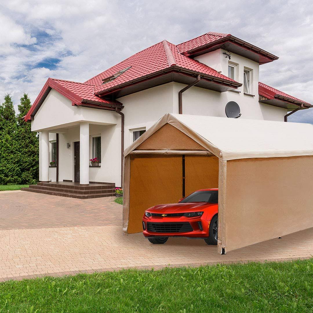 10 x 20 ft Heavy Duty Beige Carport Canopy G156831