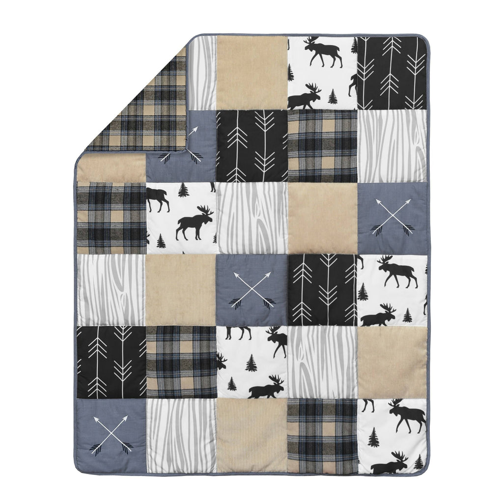 Blue and Tan 5 Piece Crib Bedding Set A732339