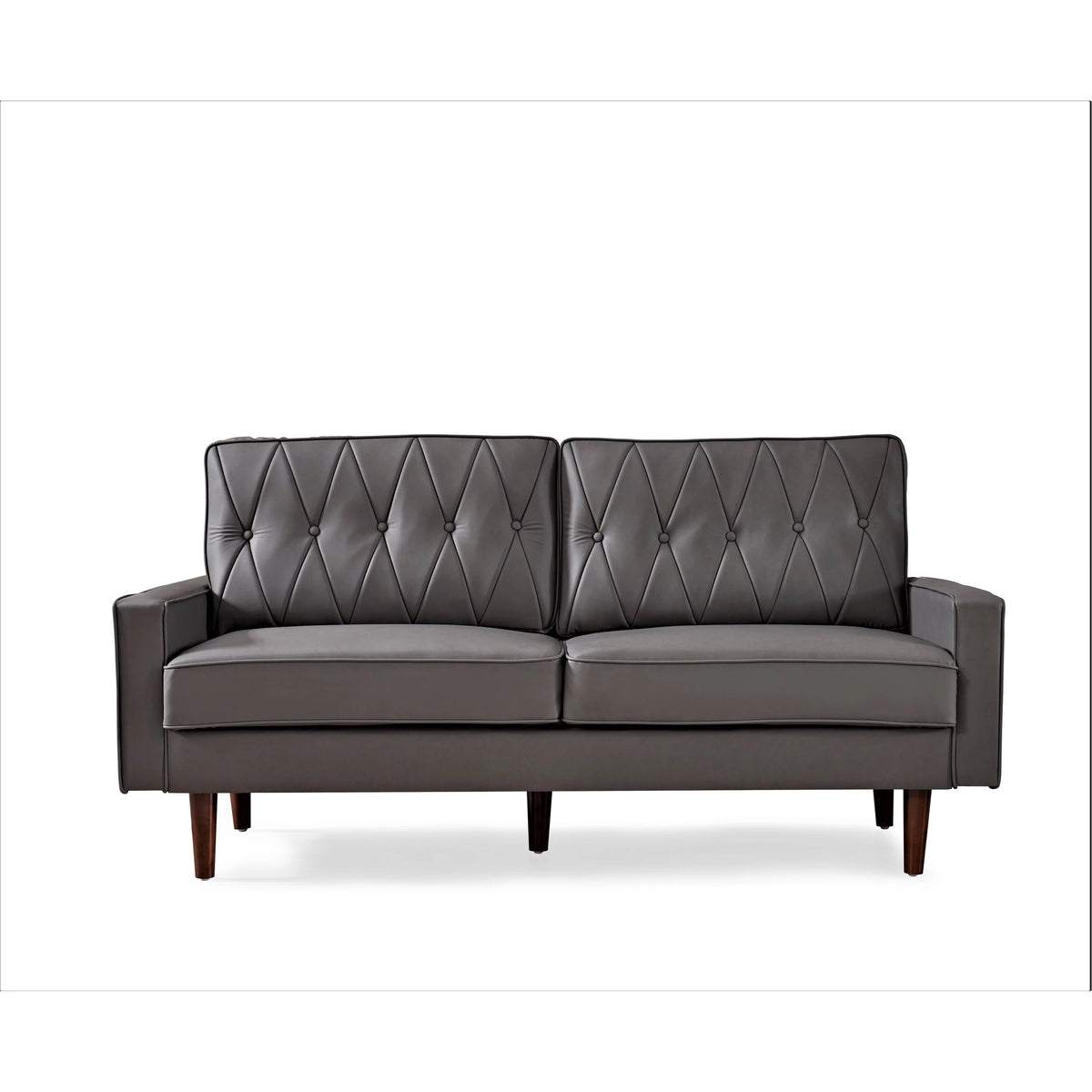 Faux Leather Cushion Back Sofa A128
