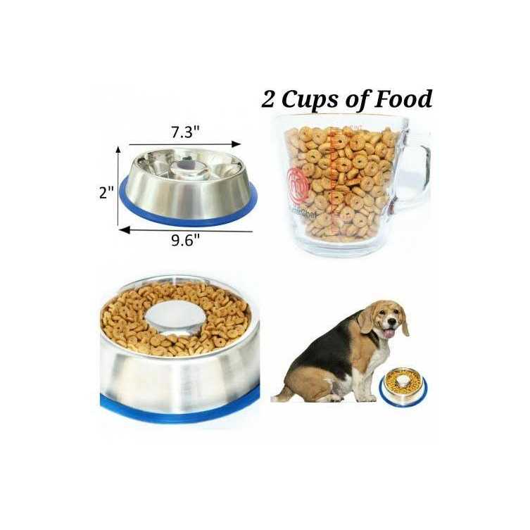 Slow Feed Anti Bloat Dog Bowl with Silicone Base D87767