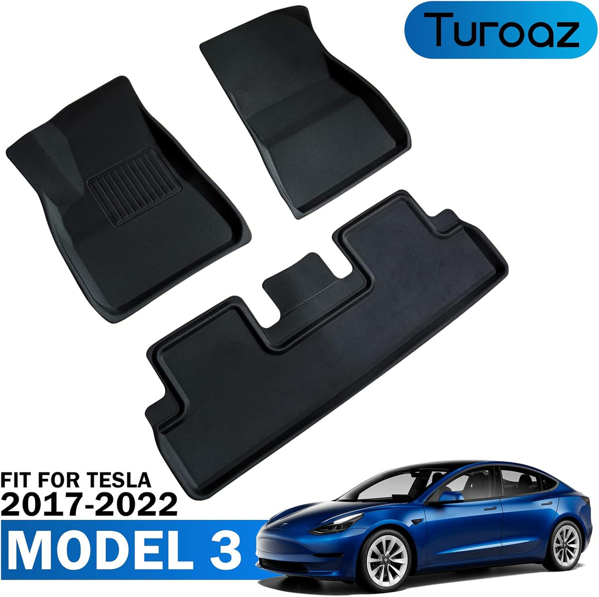 All Weather Floor Mats Custom Fit 3D Carpet Car Interior Accessories Black E6496