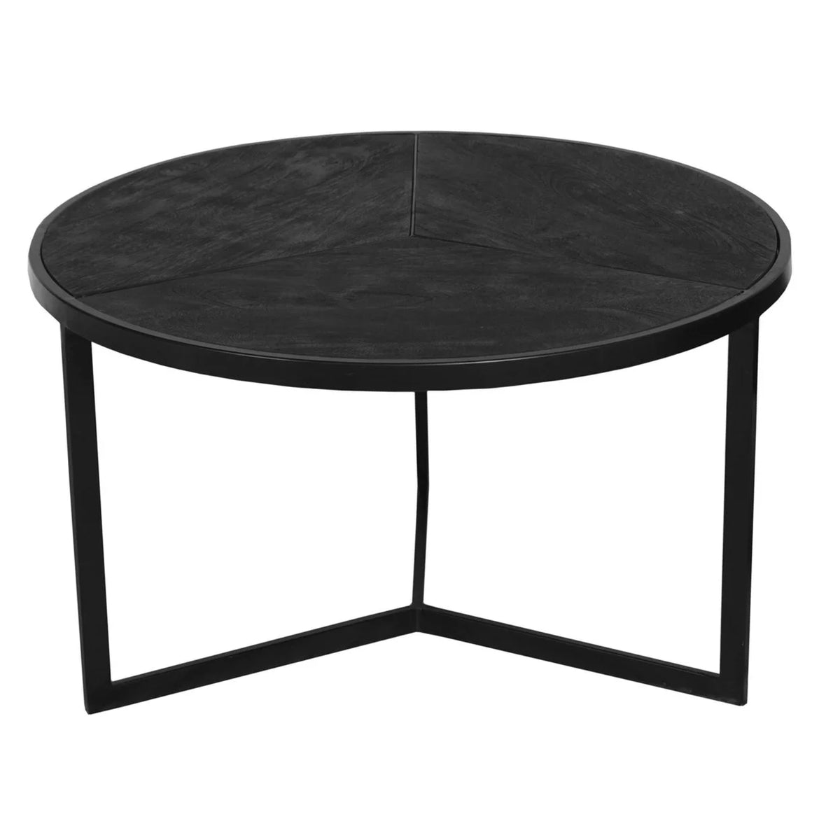 20 Inch Round Nesting Coffee Table Set Of 2 Mango Wood F717