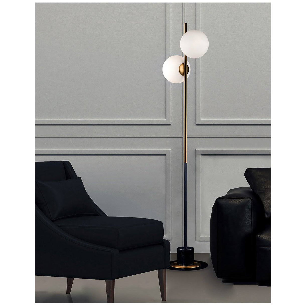 Semi-Flush Mount Satin Brass / Black 1 Light M367