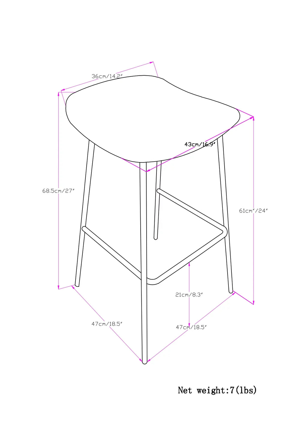 Charcoal Grey Faux Leather Height Stool R56702