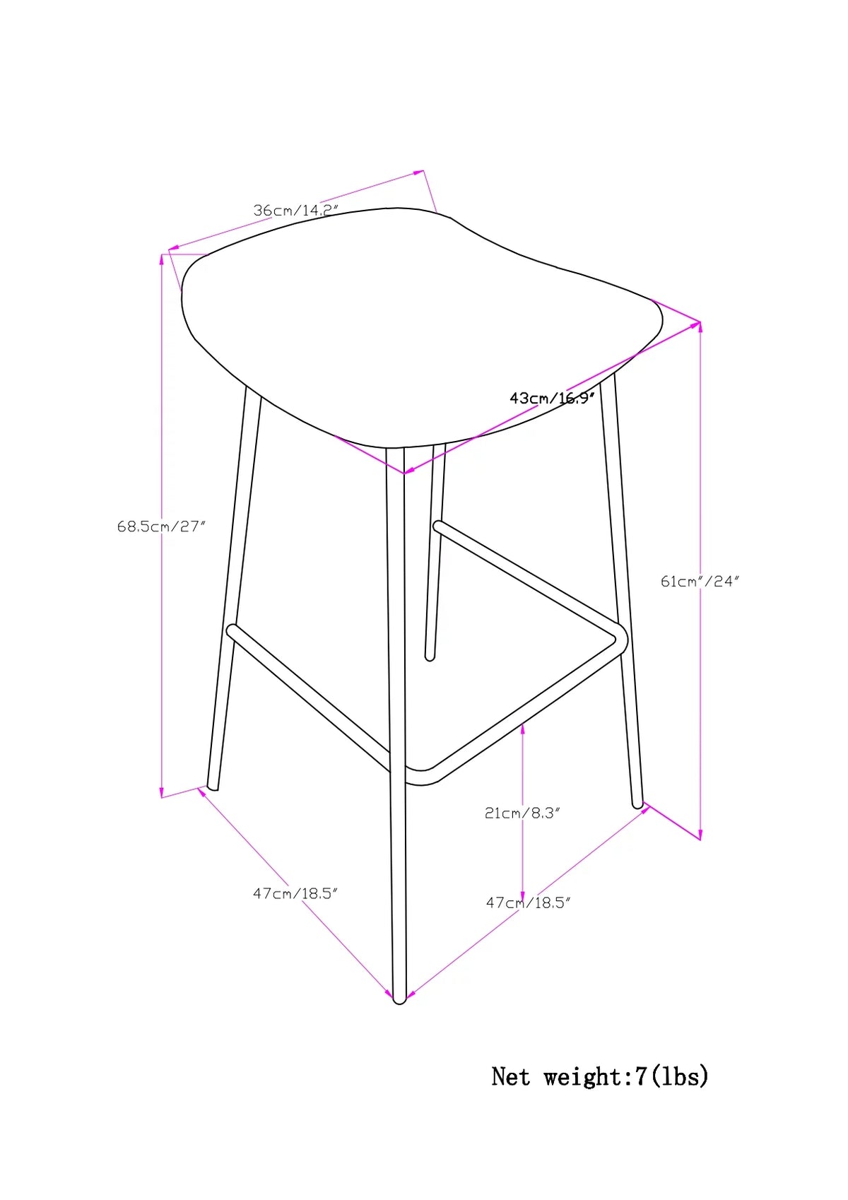 Charcoal Grey Faux Leather Height Stool R56702