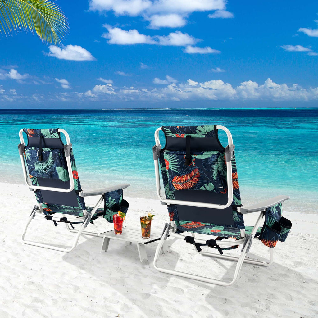 2-Pack Folding Backpack Beach Chair Pink H497132