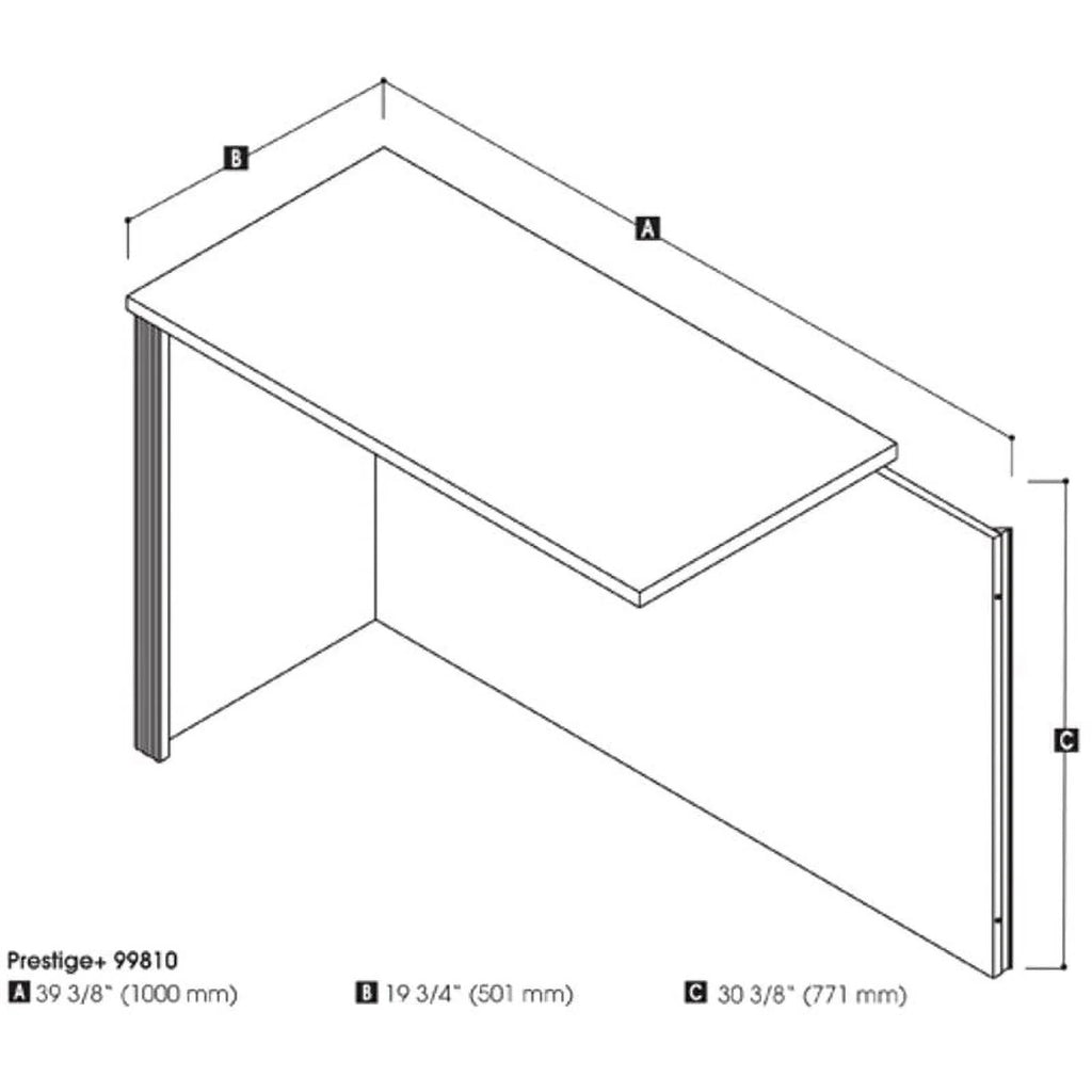 Desk Return in Bark Gray and Slate K49882