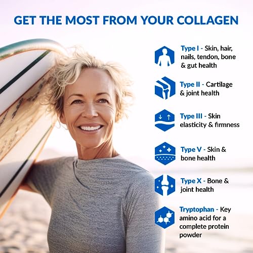 Vanilla Collagen Peptides Powder – 5 Types (I, II, III, V, X) – Hydrolyzed Protein H500452