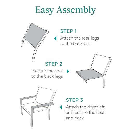 Set of 2 Stackable Outdoor Textilene Chairs with Armrests M948424