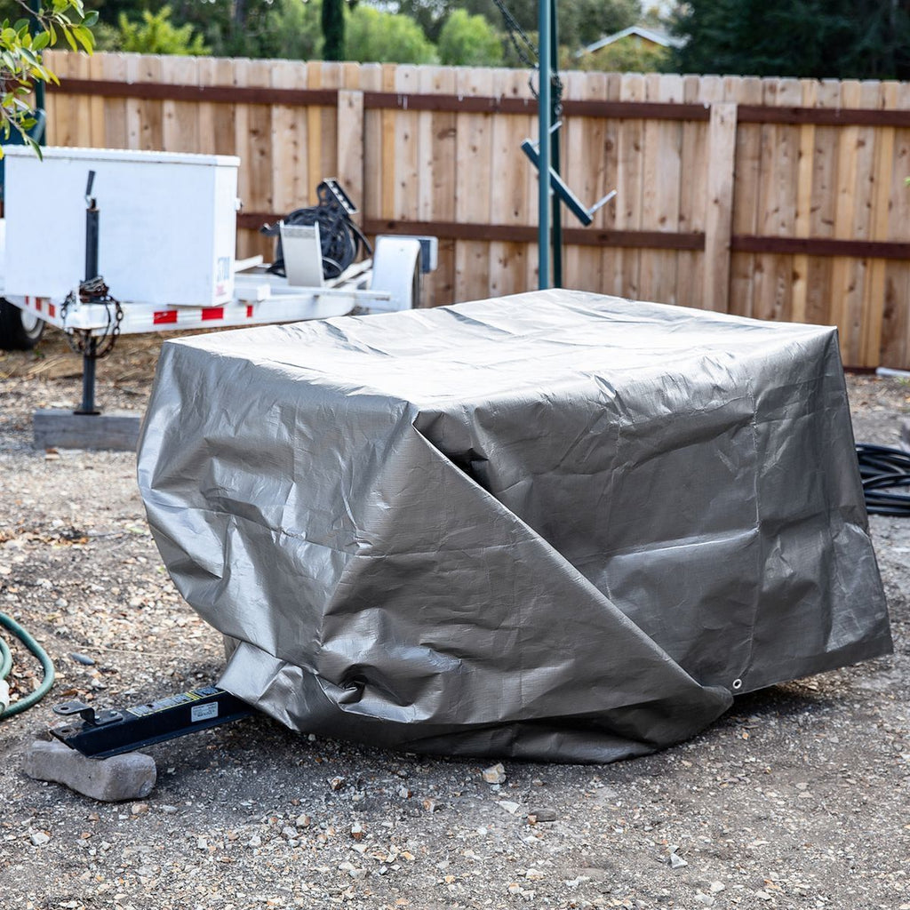 8 ft. x 10 ft. Silver and Black Weather-Resistant Tarp S40556