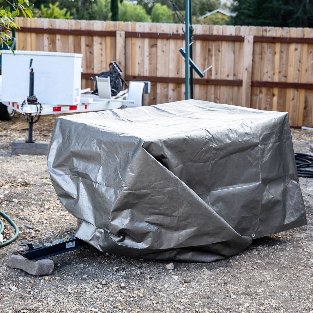 8 ft. x 10 ft. Silver and Black Weather-Resistant Tarp S40556