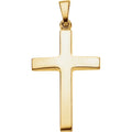 18k Yellow Gold Polished Cross Pendant Necklace J799