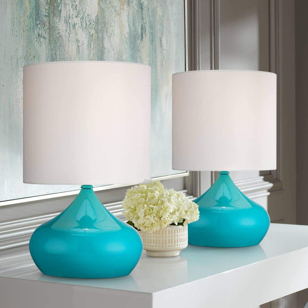 Set of 2 Canary Yellow Metal Mini Accent Lamps O276287