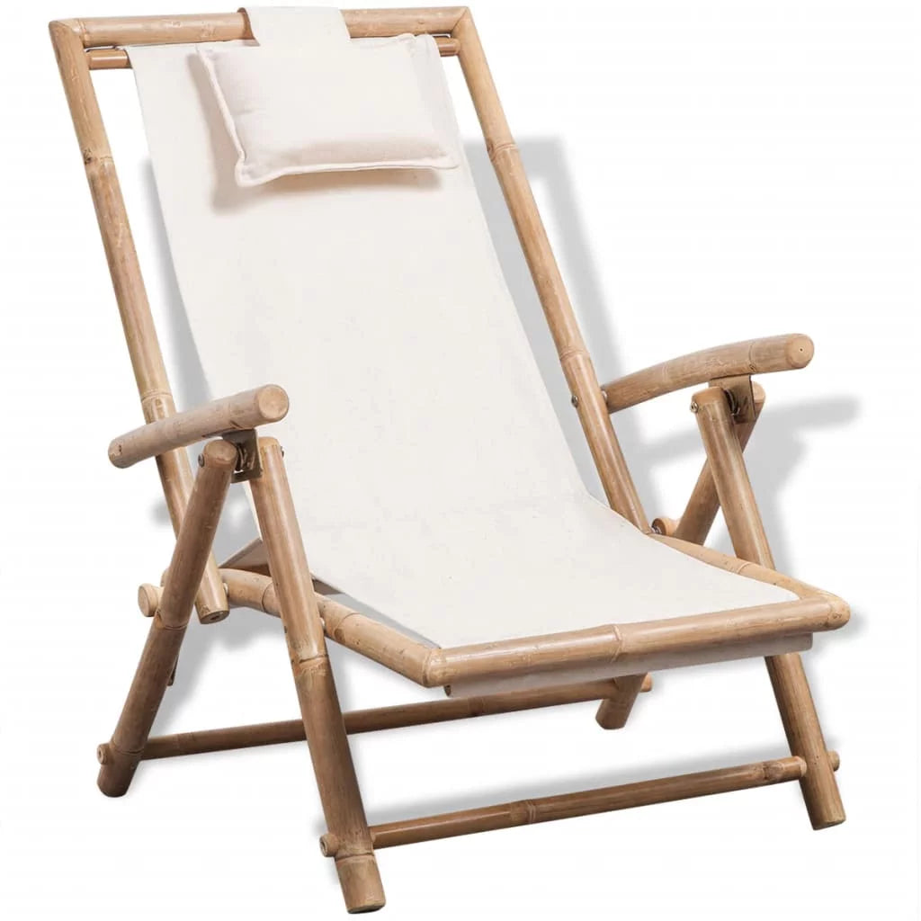 Foldable Recliner Chair with Armrest and Pillow W7376