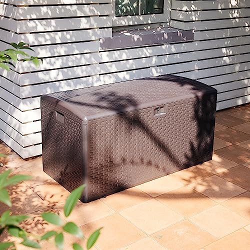 Brown 99 Gallon Deck Box with Lid R44396