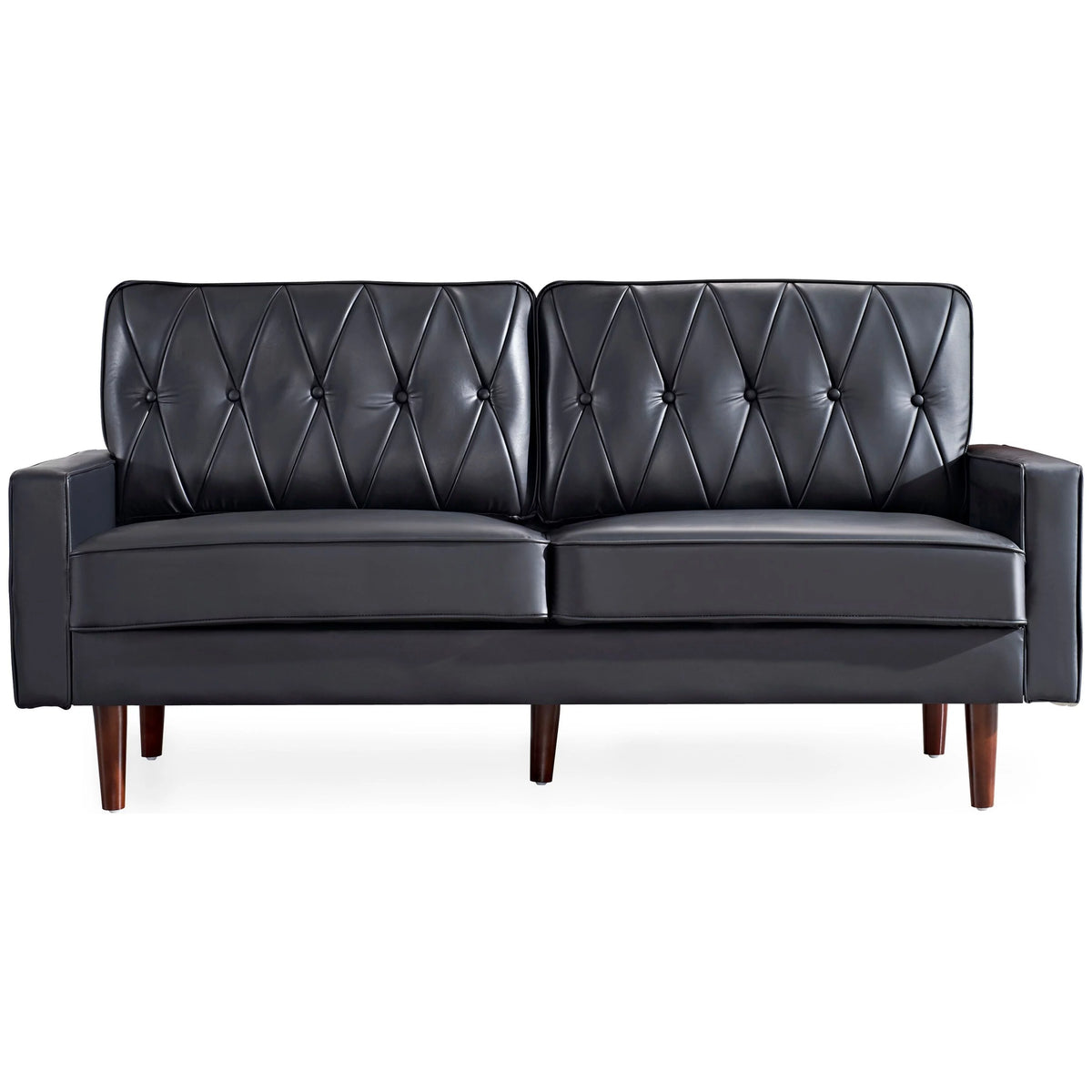 Faux Leather Cushion Back Sofa A128