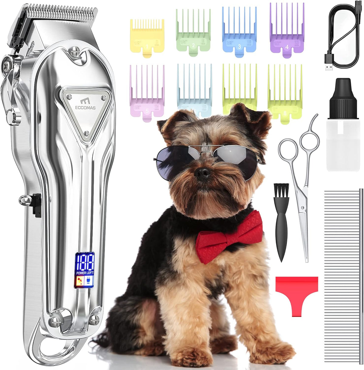 Cordless Pet Grooming Kit, USB Rechargeable Dog Hair Trimmer, Pack of 2 Z701
