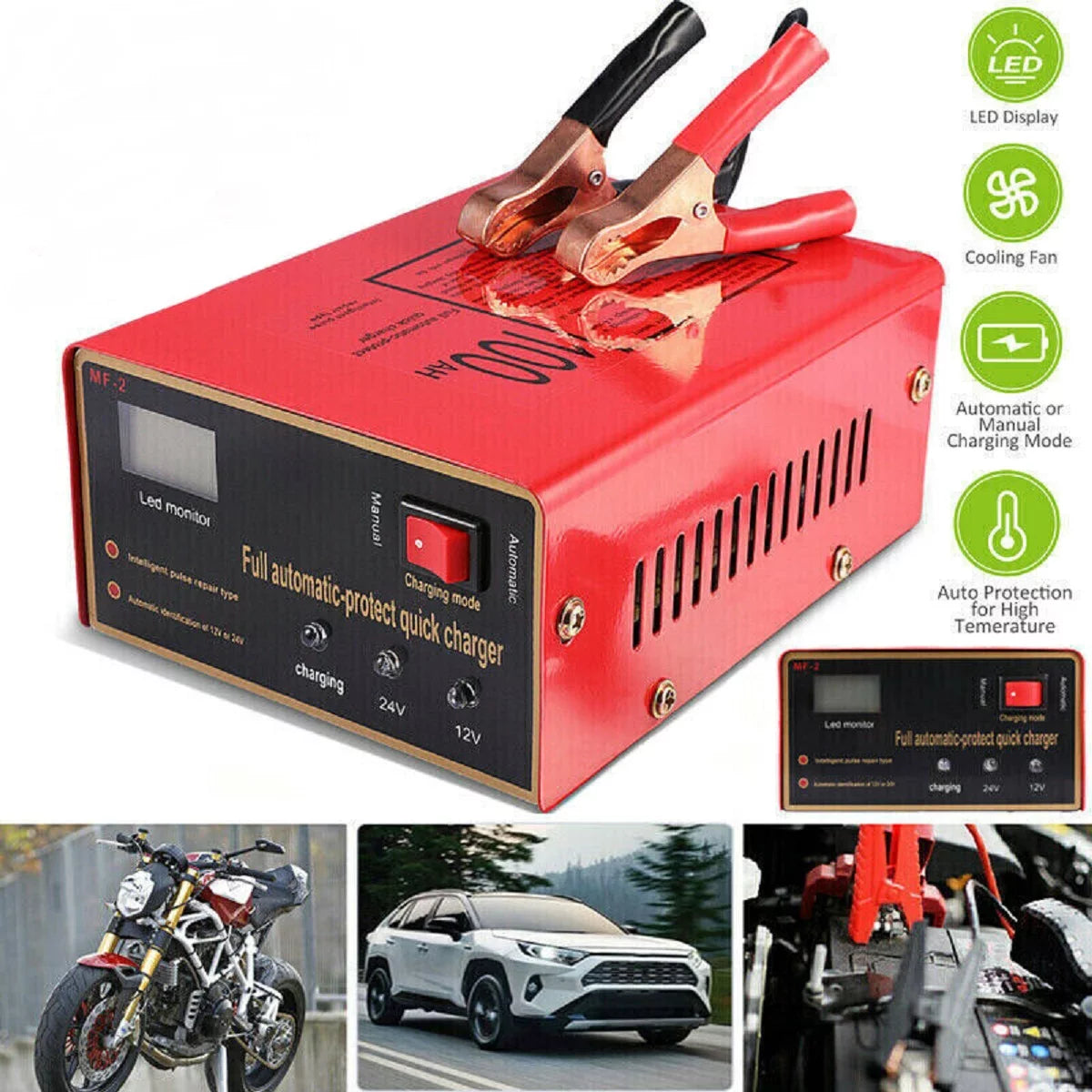 12V/24V 10A 140W Battery Charger K92812