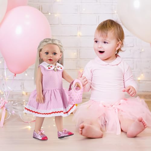 20 Inch Realistic Brown Hair Reborn Baby Doll with Clothes and Toy Accessories C1268