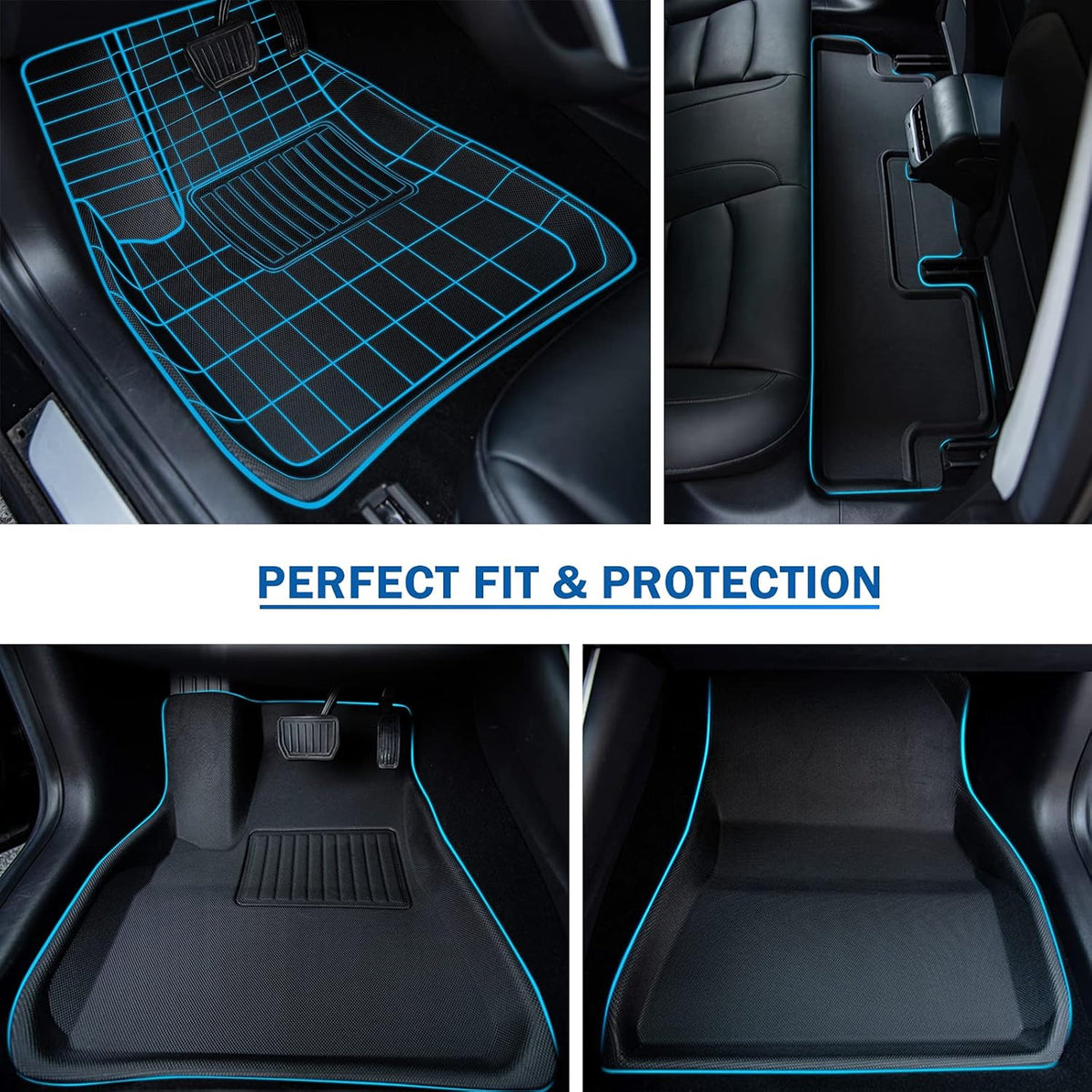 All Weather Floor Mats Custom Fit 3D Carpet Car Interior Accessories Black E6496
