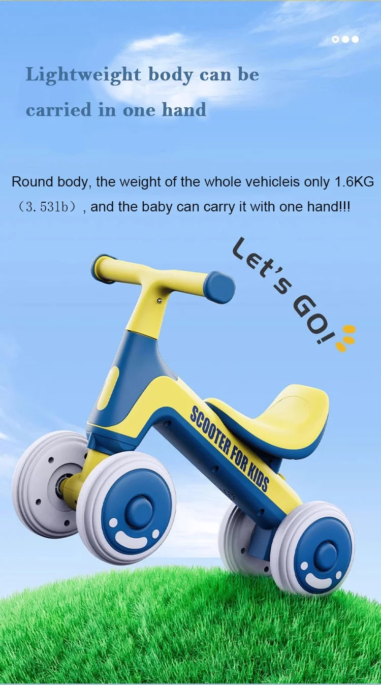 Blue 4 Wheels Toddler Balance Bike T11961