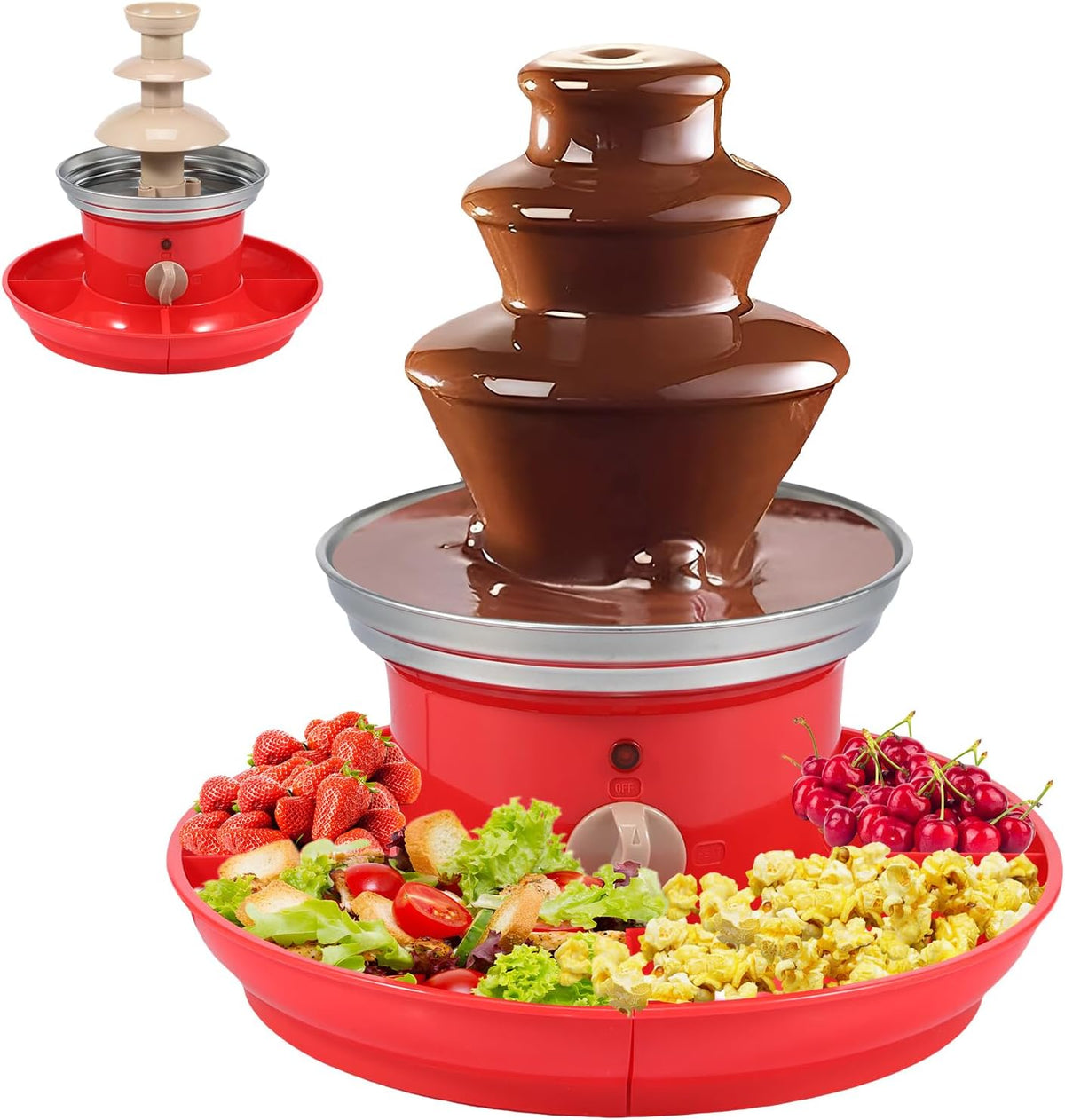 3 Layer Stainless Steel Chocolate Fountain 17oz Capacity B92884