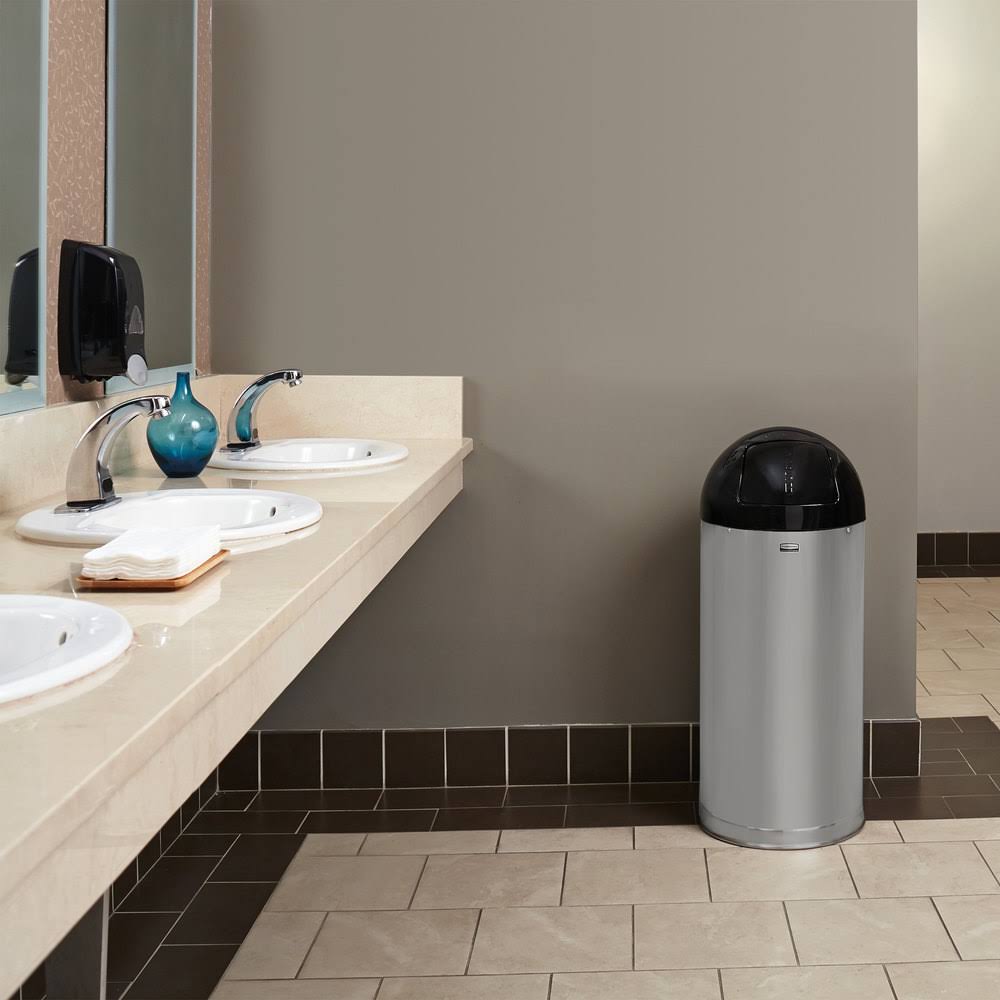 15 gal Satin Stainless Dome Top Receptacle M41499