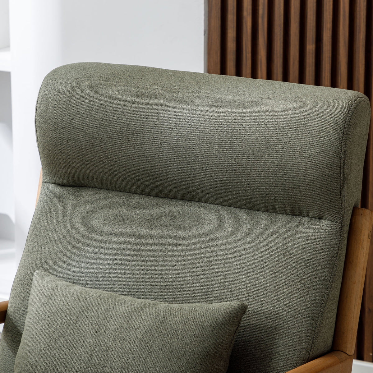 Mid-Century Modern Green Upholstered Accent Chair with Pillow F193111