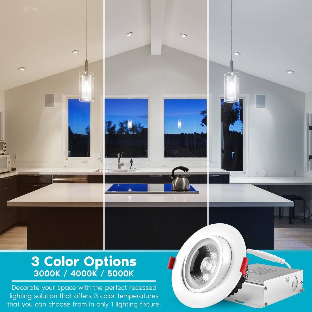4 in Adjustable Gimbal Integrated LED Recessed Light 6-Pack G176629