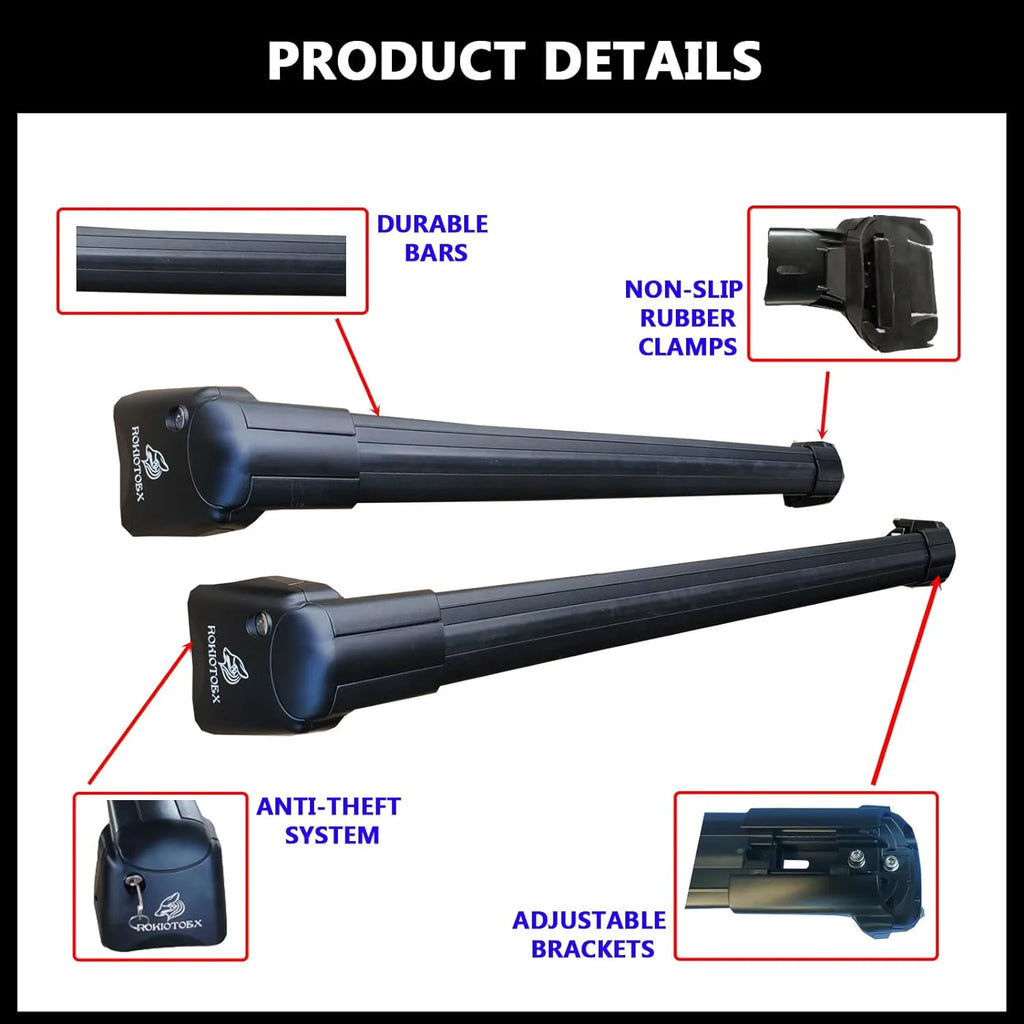 Black Lockable Roof Rack Crossbars Y23883