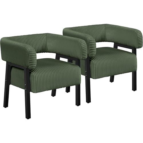 Beige Corduroy Accent Chair Set of 2 G576828