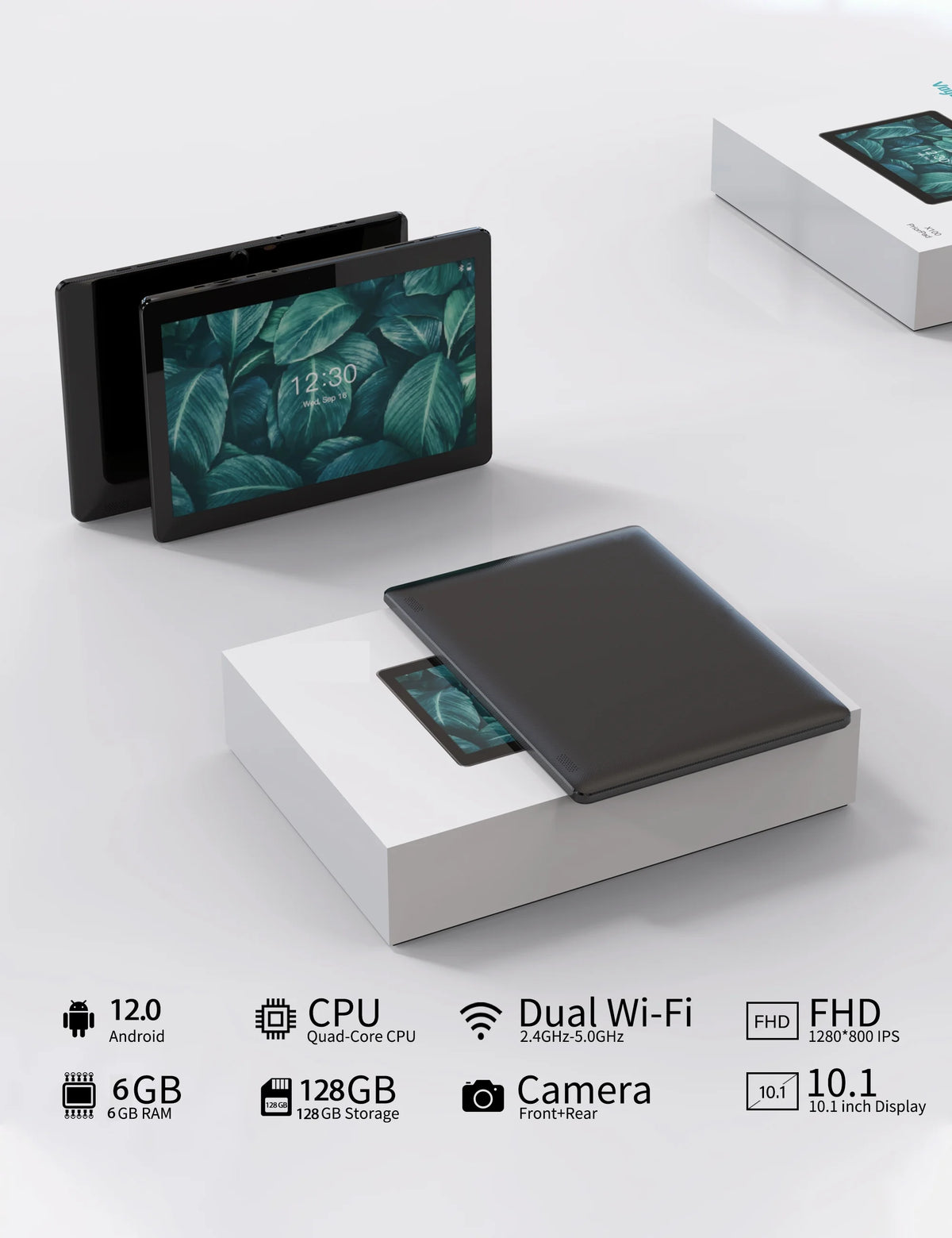 10.1 Inch Android 12.0 WiFi Tablet 6GB RAM 128GB Grey X612