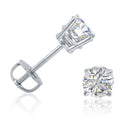 14K White Gold Diamond Stud Earrings with Screw Backs O3789