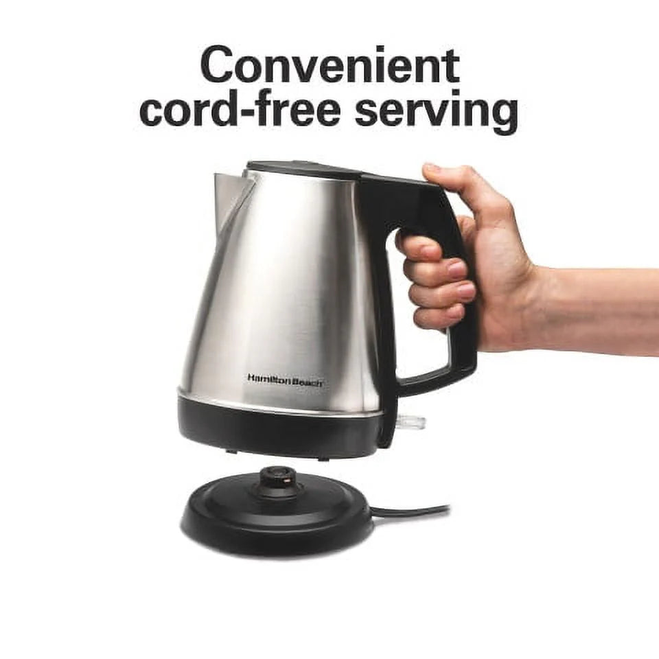 1 Liter Stainless Steel and Black Electric Kettle Y970