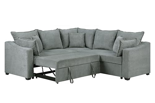 Oversized Corduroy U-Shaped Sectional Sofa with Chaise Lounge and 7 Toss Pillows L469898