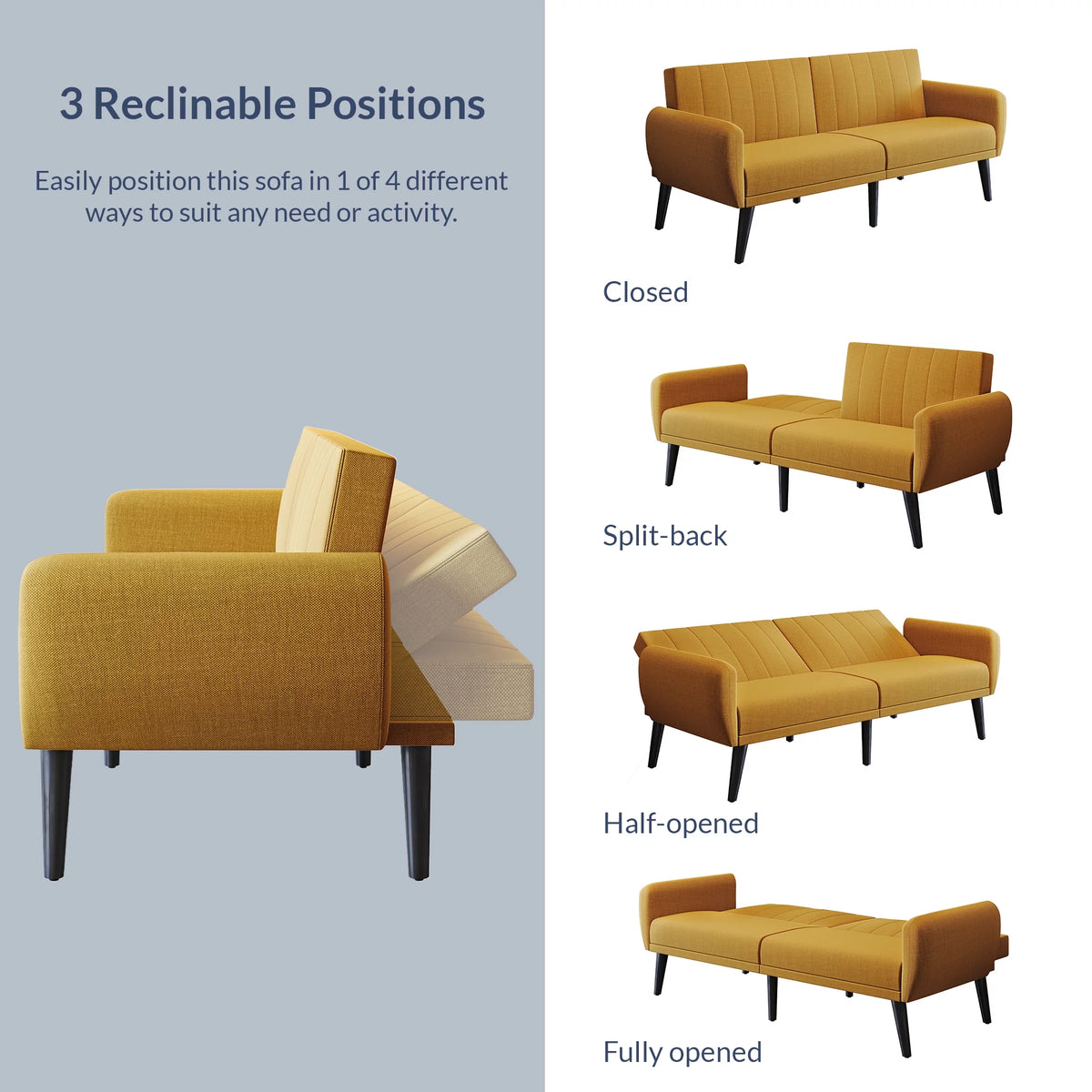 Convertible Sofa Bed Yellow C594889