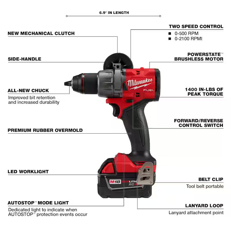 18V Lithium-Ion Brushless Cordless 1/2 in. Hammer Drill Driver Kit with Two 5.0 Ah Batteries B8670