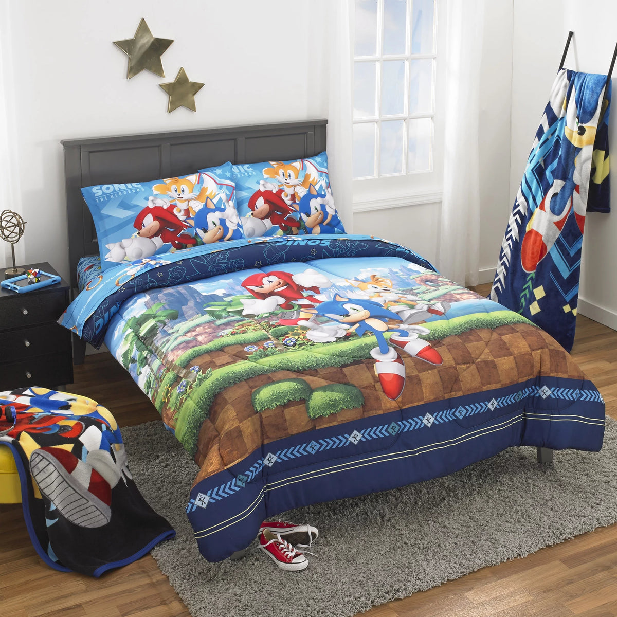 Kids Full Bed in a Bag, Comforter and Sheets, Blue I847