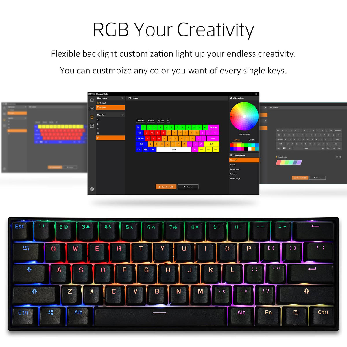 60% Wired/Wireless Mechanical Keyboard R5501