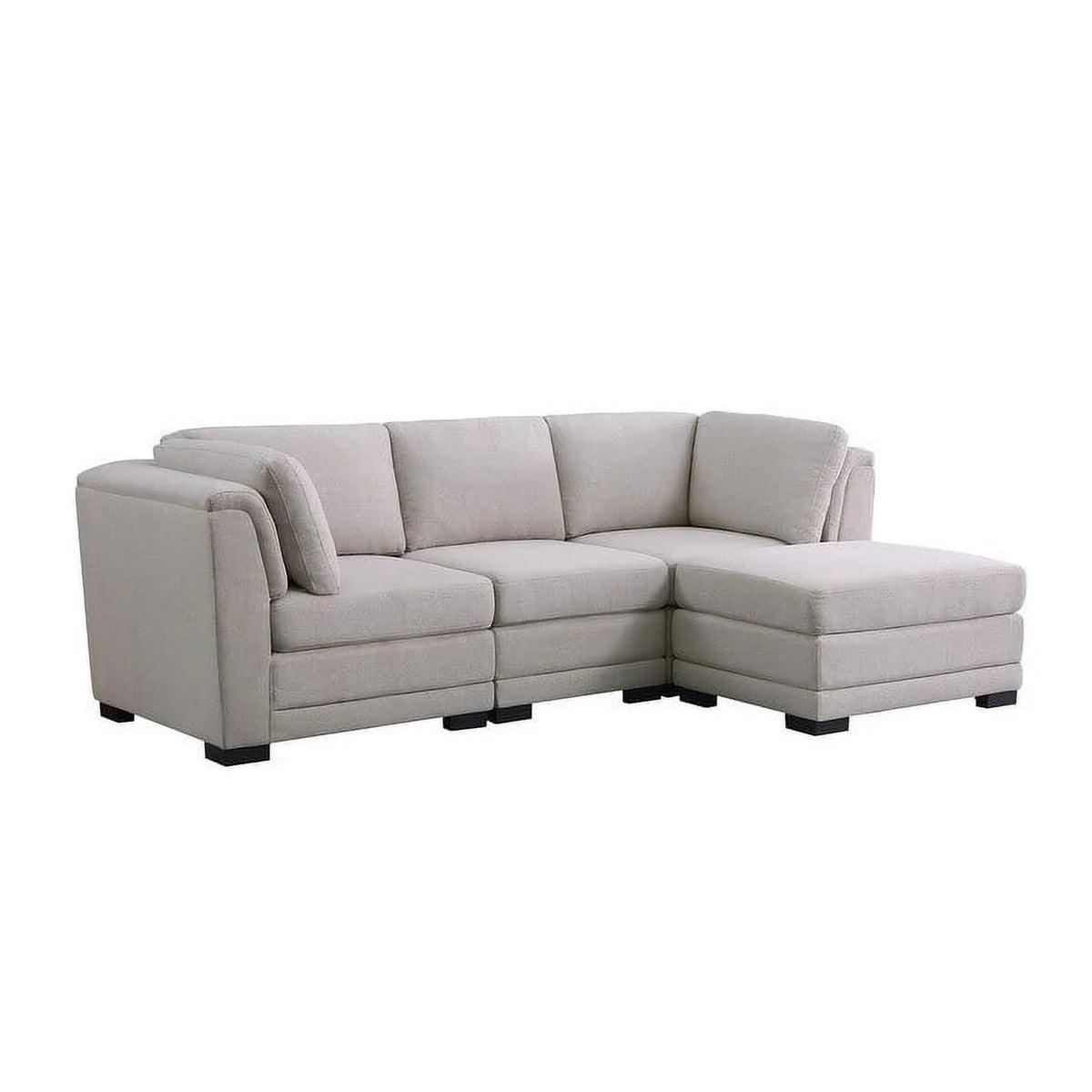 Light Gray Linen Reversible Sectional Sofa with Ottoman U50692