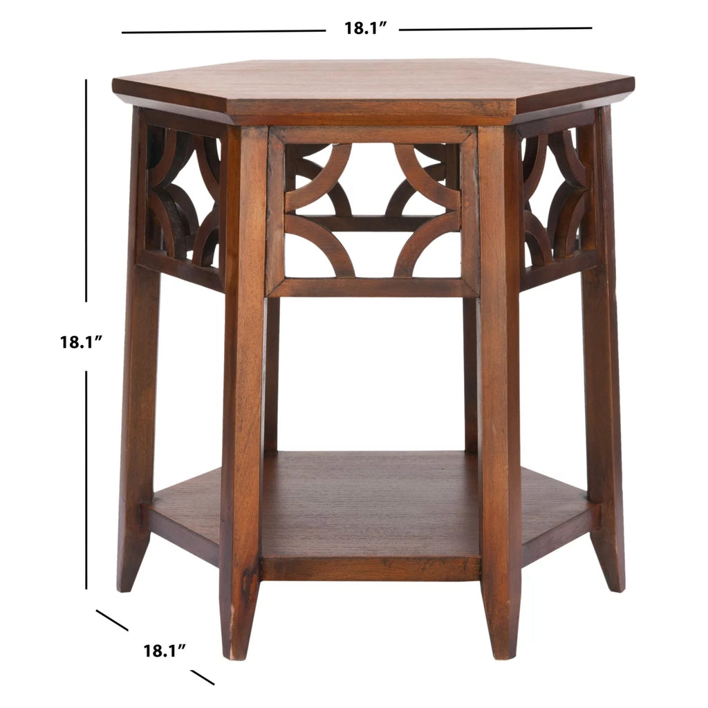 Brown Hexagon End Table G7411