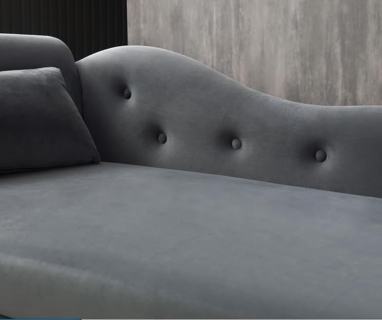 Blue Upholstered Chaise Lounge Chair with Pillow B4385