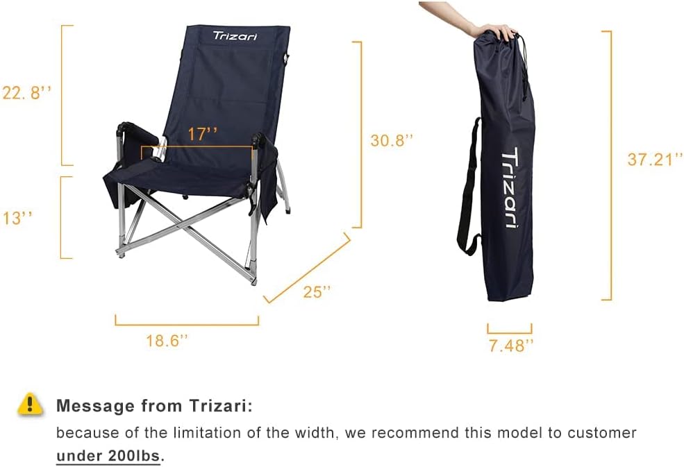 Ultralight Portable Folding Camping Chair with Cup Holders and Carry Bag M154441