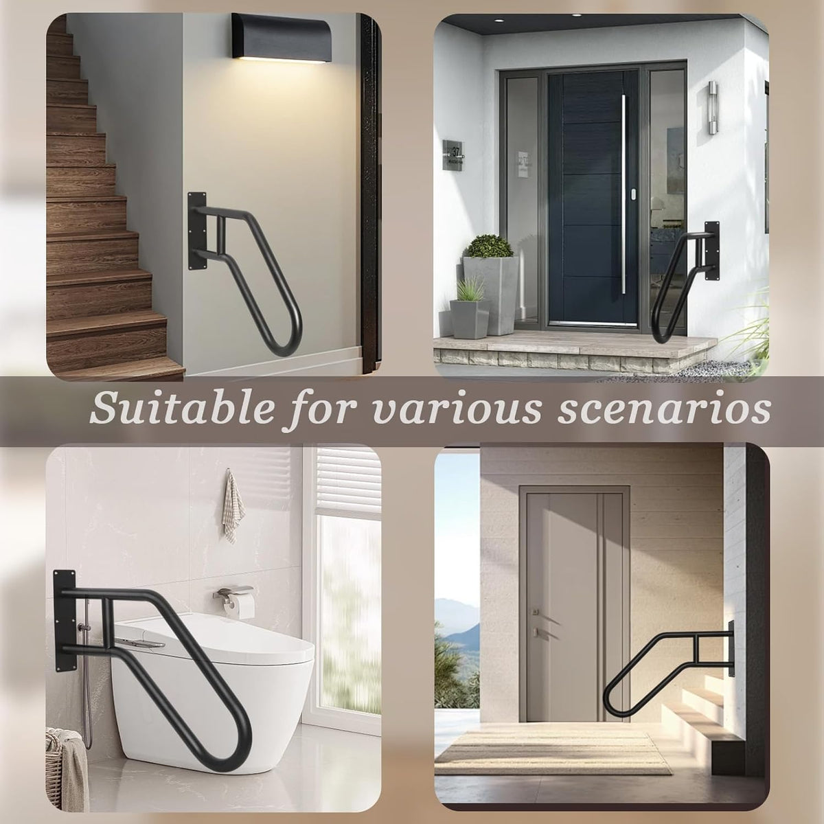 Black Stainless Steel Handrails for Outdoor Steps B644