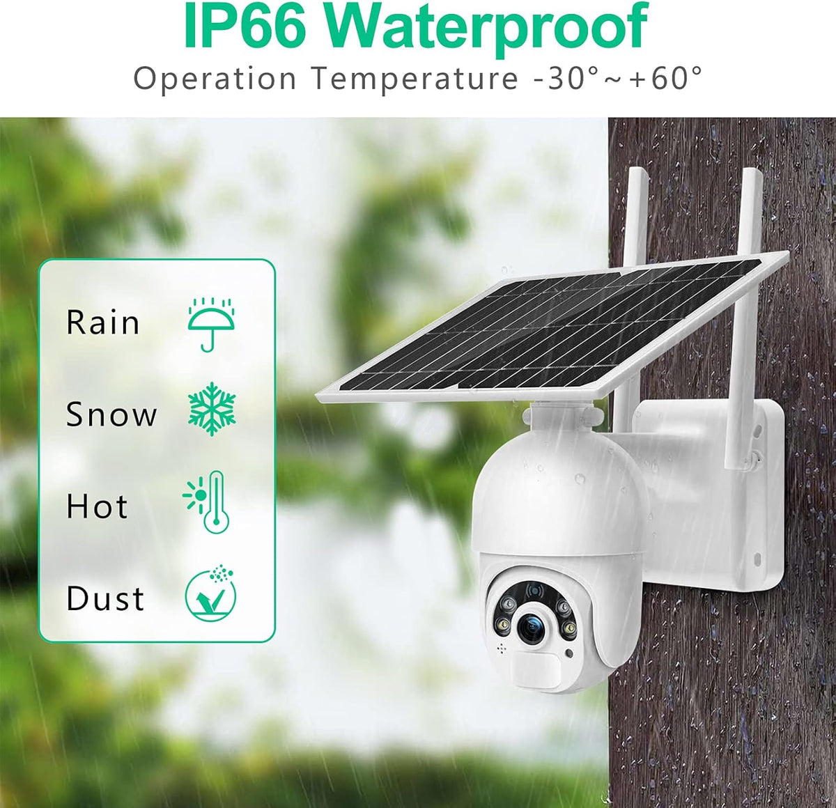 1080P PTZ Security Camera with 14400mAh Battery V5238