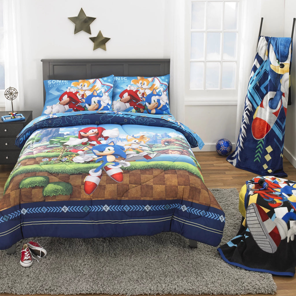 Kids Full Bed in a Bag, Comforter and Sheets, Blue I847