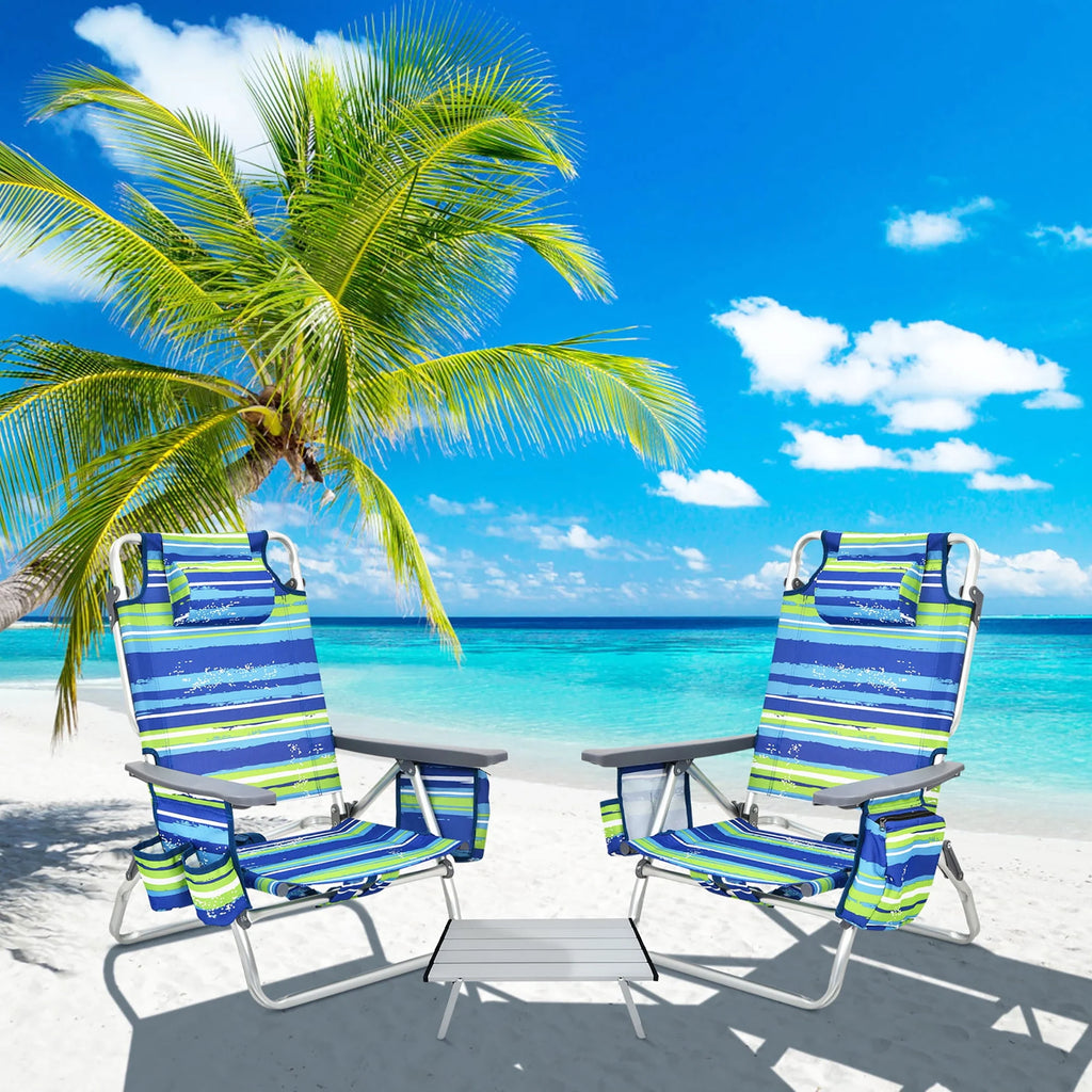 2-Pack Folding Backpack Beach Chair Pink H497132